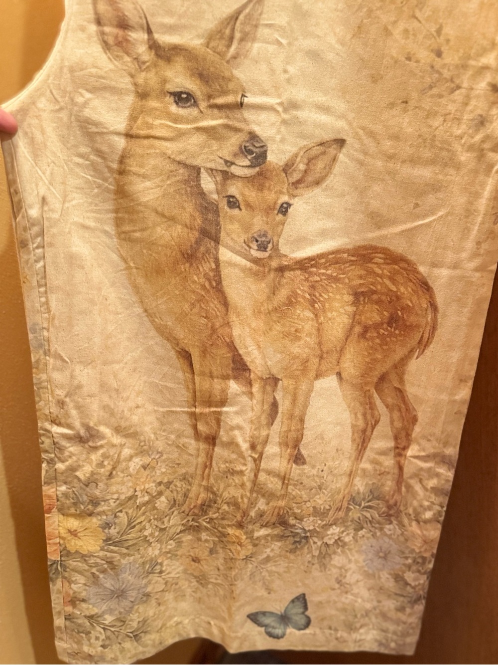 Cream Floral & Deer Print Wide-Leg Overalls - Picture 2 of 6